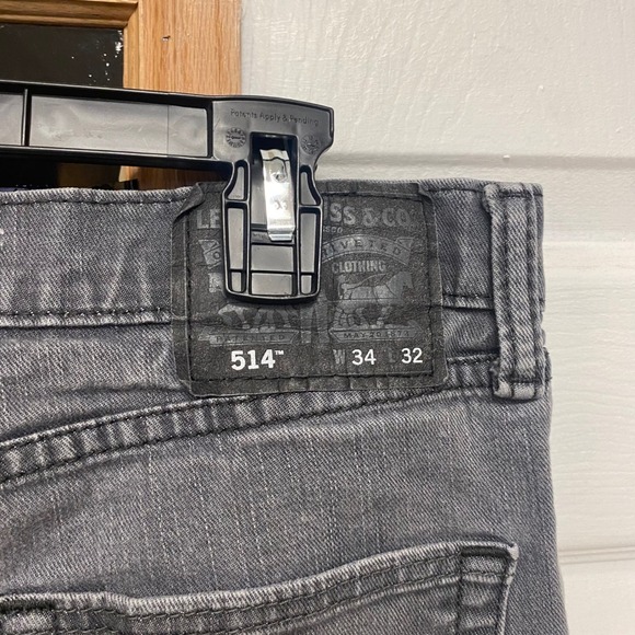 Levi's 514 Mens Gray Straight Fit Jeans Size 34x32 Denim Pants - Picture 2 of 8